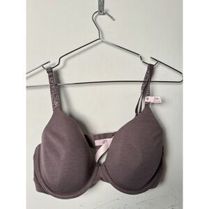 $65 Victoria Secret T shirt lightly lined demi push up bra 34D Brown‎ NWT